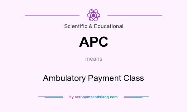 What does APC mean? It stands for Ambulatory Payment Class