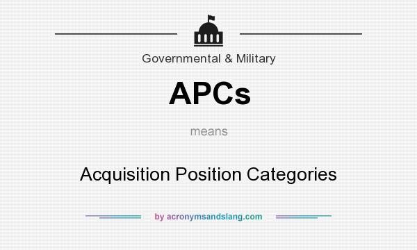 What does APCs mean? It stands for Acquisition Position Categories
