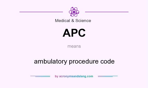 What does APC mean? It stands for ambulatory procedure code