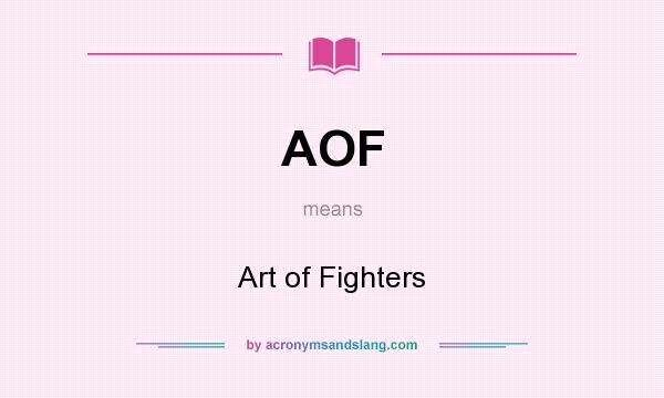 What does AOF mean? It stands for Art of Fighters