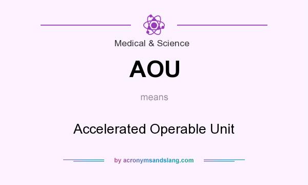 What does AOU mean? It stands for Accelerated Operable Unit