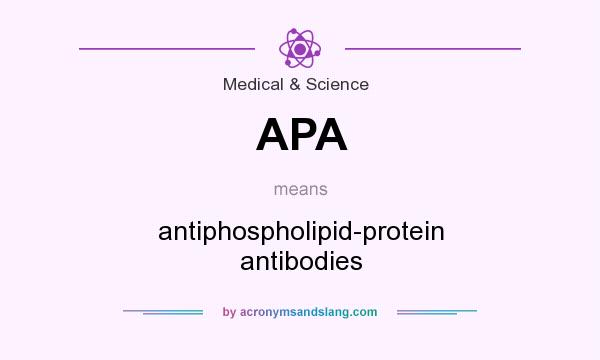 What does APA mean? It stands for antiphospholipid-protein antibodies