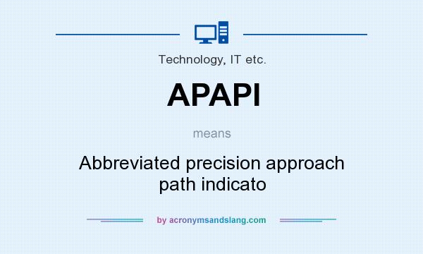 What does APAPI mean? It stands for Abbreviated precision approach path indicato
