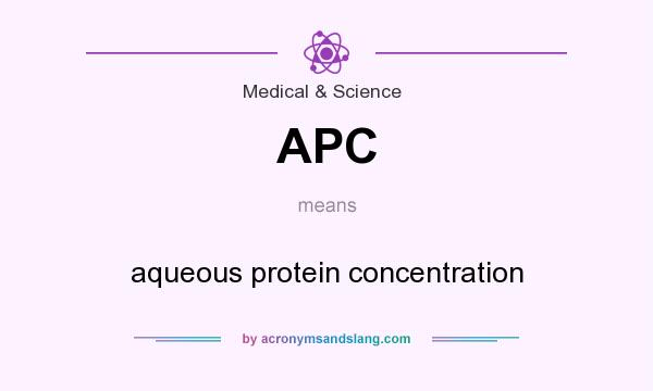 What does APC mean? It stands for aqueous protein concentration