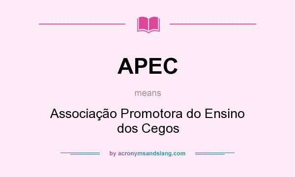 What does APEC mean? It stands for Associação Promotora do Ensino dos Cegos