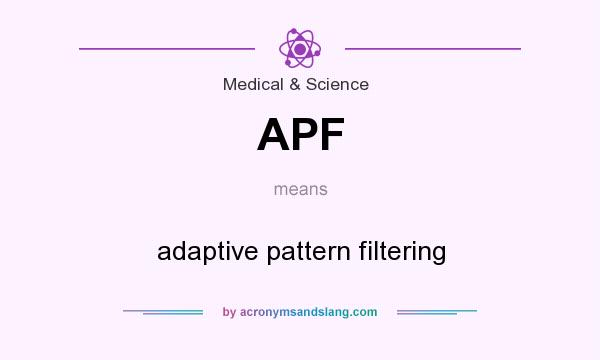 What does APF mean? It stands for adaptive pattern filtering