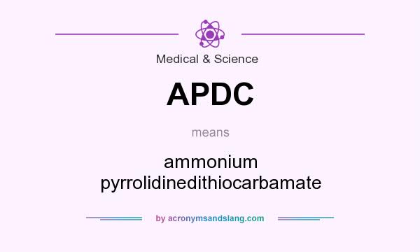 What does APDC mean? It stands for ammonium pyrrolidinedithiocarbamate