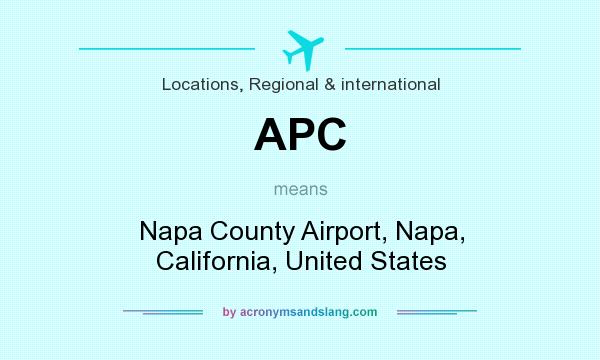 What does APC mean? It stands for Napa County Airport, Napa, California, United States