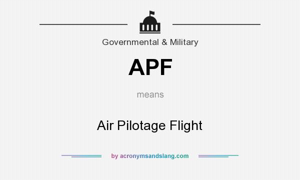 What does APF mean? It stands for Air Pilotage Flight