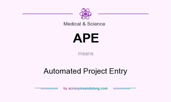 What does APE mean? It stands for Automated Project Entry