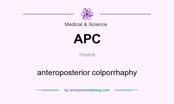 What does APC mean? It stands for anteroposterior colporrhaphy