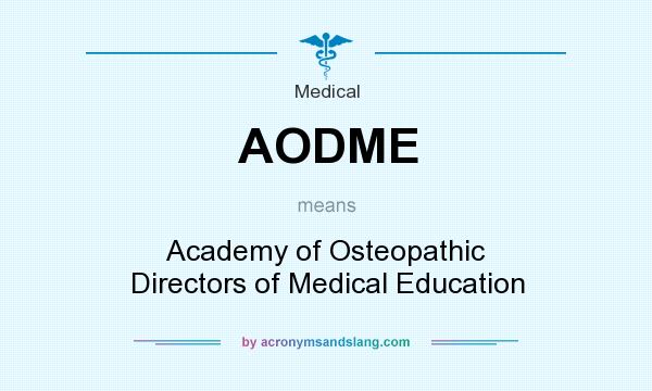 What does AODME mean? It stands for Academy of Osteopathic Directors of Medical Education