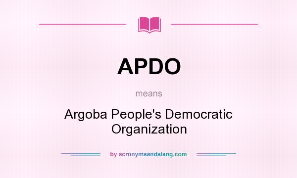 What does APDO mean? It stands for Argoba People`s Democratic Organization