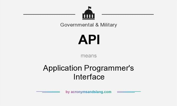 What does API mean? It stands for Application Programmer`s Interface