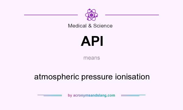 What does API mean? It stands for atmospheric pressure ionisation
