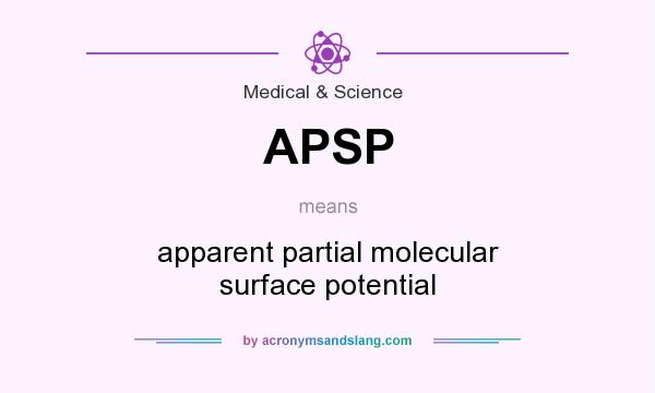 What does APSP mean? It stands for apparent partial molecular surface potential