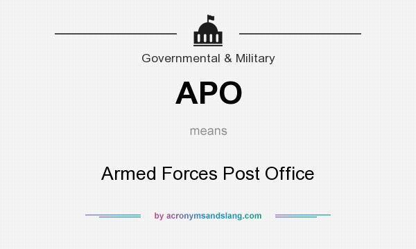 What does APO mean? It stands for Armed Forces Post Office