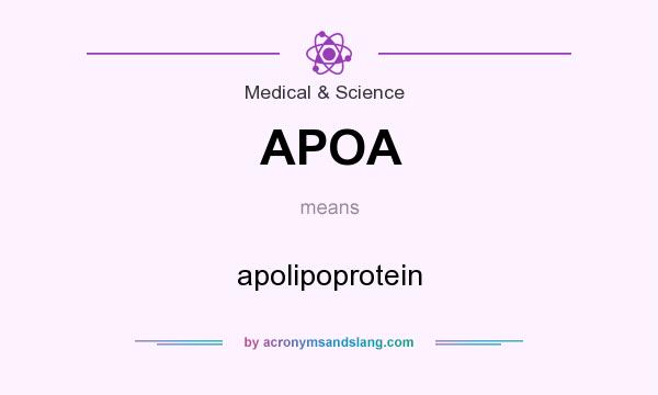 What does APOA mean? It stands for apolipoprotein