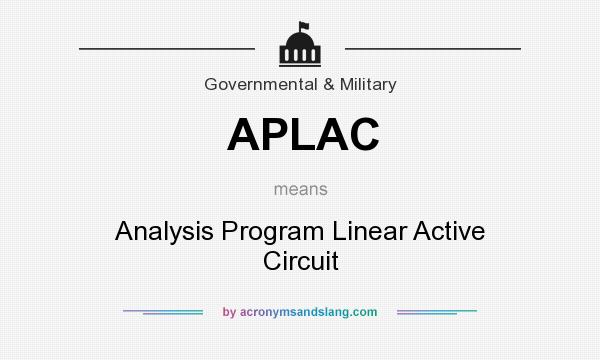 What does APLAC mean? It stands for Analysis Program Linear Active Circuit