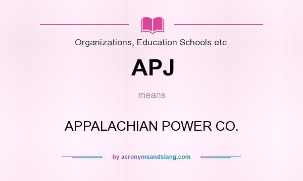 What does APJ mean? It stands for APPALACHIAN POWER CO.