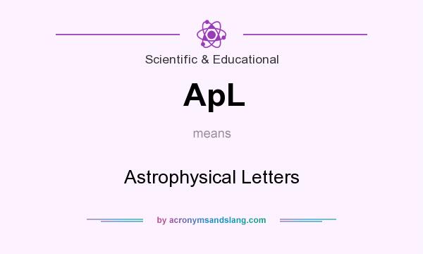 What does ApL mean? It stands for Astrophysical Letters