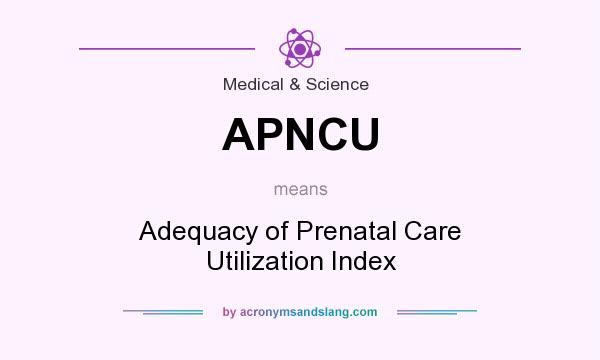 What does APNCU mean? It stands for Adequacy of Prenatal Care Utilization Index