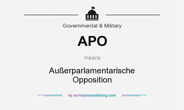 What does APO mean? It stands for Außerparlamentarische Opposition