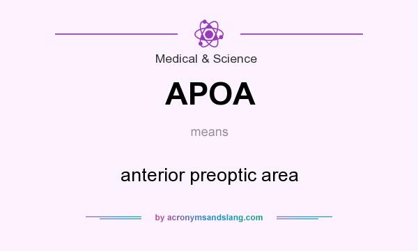 What does APOA mean? It stands for anterior preoptic area