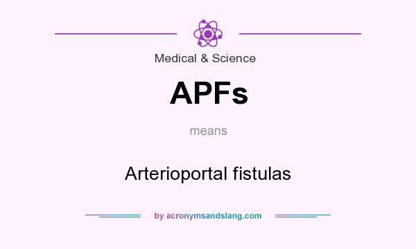 What does APFs mean? It stands for Arterioportal fistulas