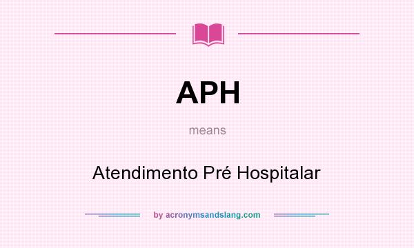 What does APH mean? It stands for Atendimento Pré Hospitalar