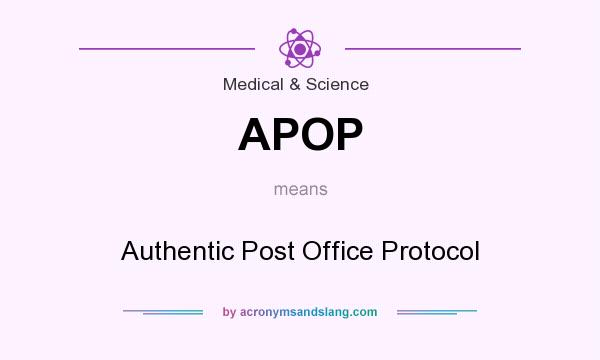 What does APOP mean? It stands for Authentic Post Office Protocol