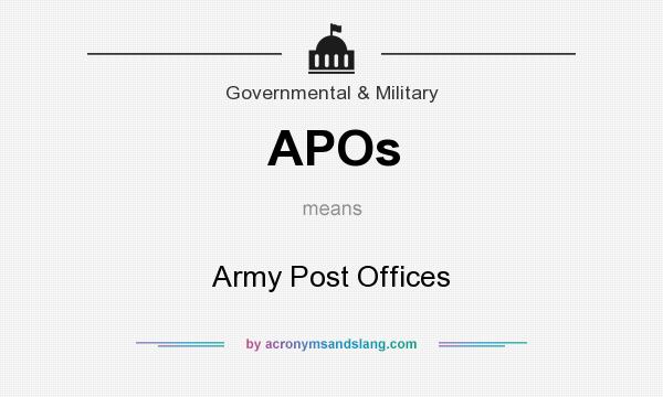 What does APOs mean? It stands for Army Post Offices