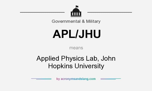 What does APL/JHU mean? It stands for Applied Physics Lab, John Hopkins University