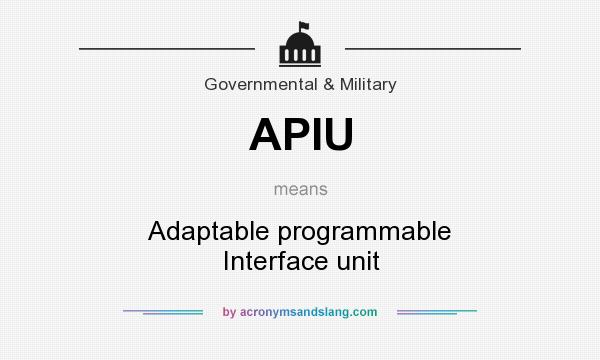 What does APIU mean? It stands for Adaptable programmable Interface unit