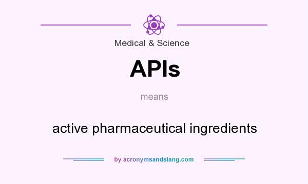 What does APIs mean? It stands for active pharmaceutical ingredients