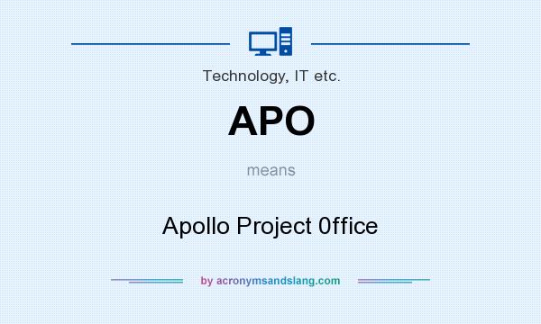 What does APO mean? It stands for Apollo Project 0ffice