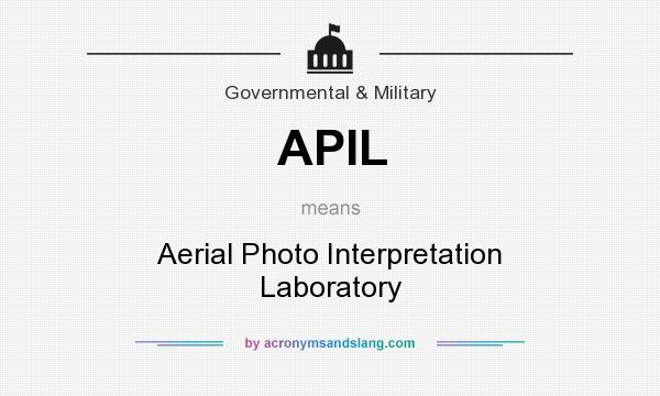 What does APIL mean? It stands for Aerial Photo Interpretation Laboratory