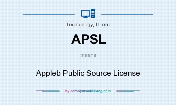 What does APSL mean? It stands for Appleb Public Source License