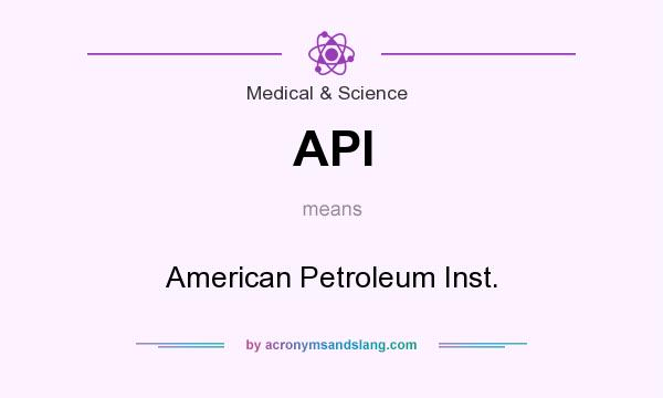 What does API mean? It stands for American Petroleum Inst.