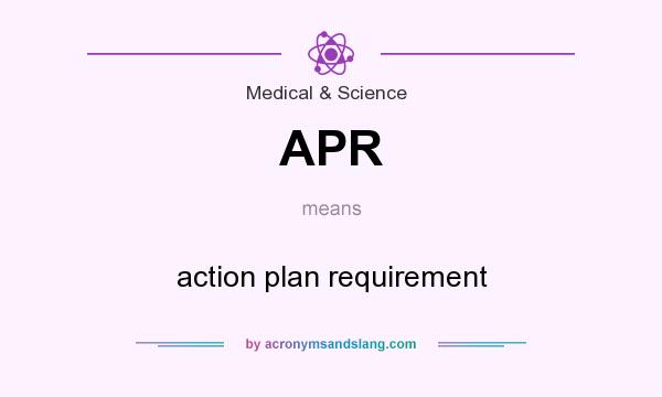 What does APR mean? It stands for action plan requirement