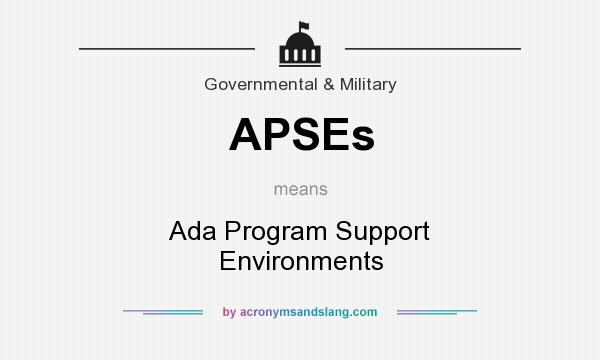 What does APSEs mean? It stands for Ada Program Support Environments