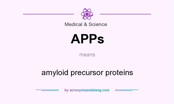 What does APPs mean? It stands for amyloid precursor proteins