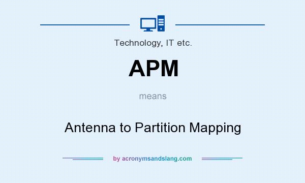 What does APM mean? It stands for Antenna to Partition Mapping