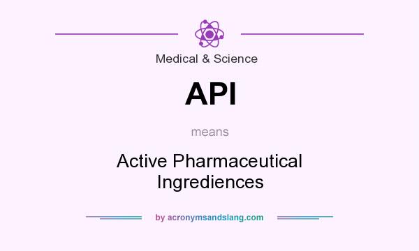 What does API mean? It stands for Active Pharmaceutical Ingrediences