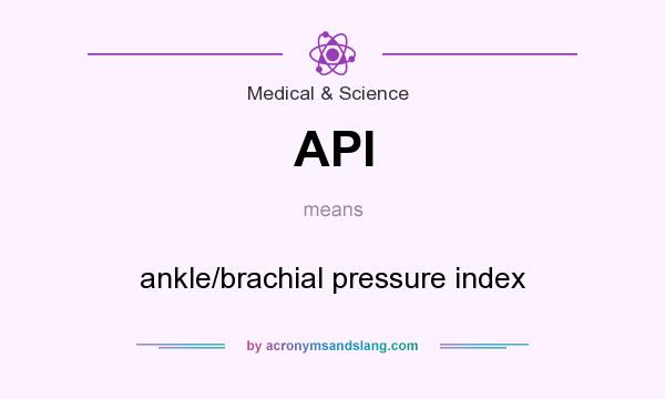 What does API mean? It stands for ankle/brachial pressure index