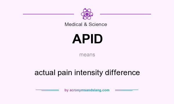 What does APID mean? It stands for actual pain intensity difference