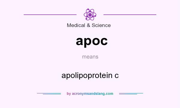 What does apoc mean? It stands for apolipoprotein c