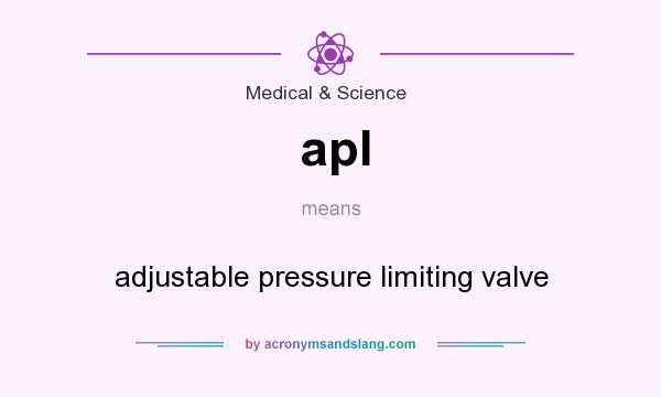 What does apl mean? It stands for adjustable pressure limiting valve