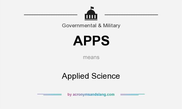 What does APPS mean? It stands for Applied Science