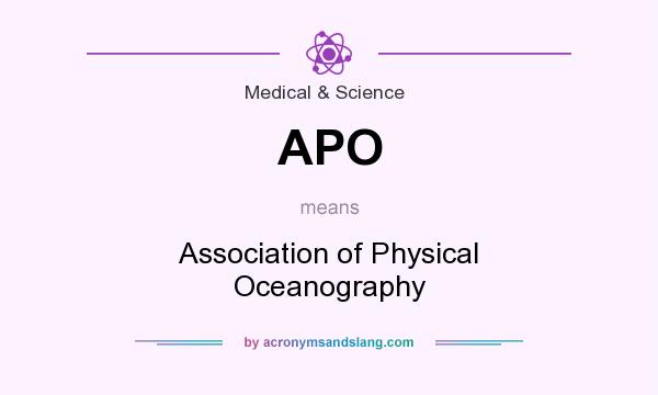 What does APO mean? It stands for Association of Physical Oceanography